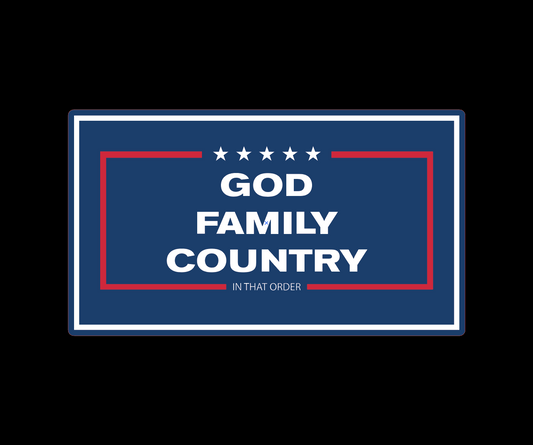 "GOD, FAMILY,COUNTRY" UV Printed Patches. (NAVY)