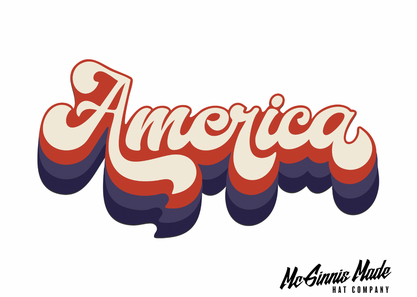 Groovy font "America" UV Printed Patches