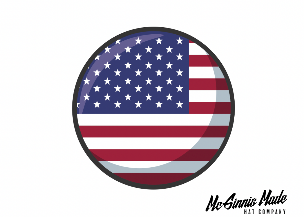 3D Looking American Flag UV Printed Patches