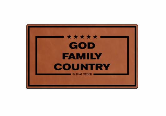 "GOD, FAMILY,COUNTRY" Leatherette Patches