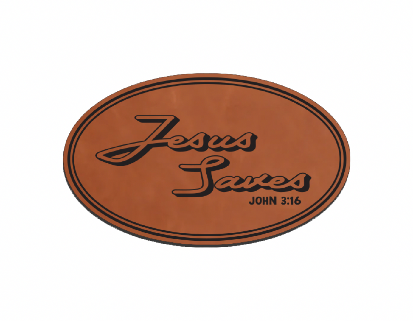 "Jesus Saves" Leatherette Patches