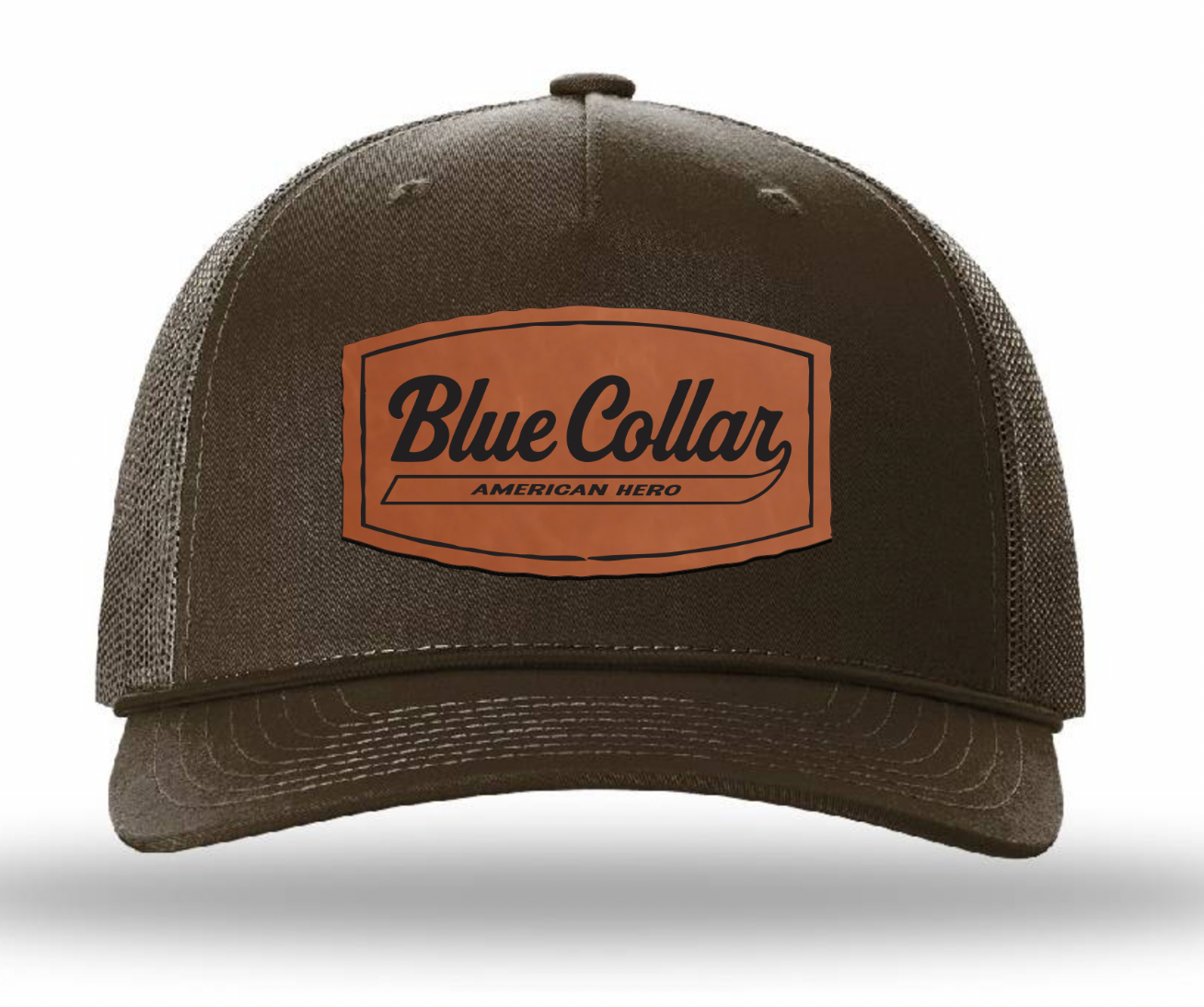 "Blue Collar, American Hero" Leatherette Patches