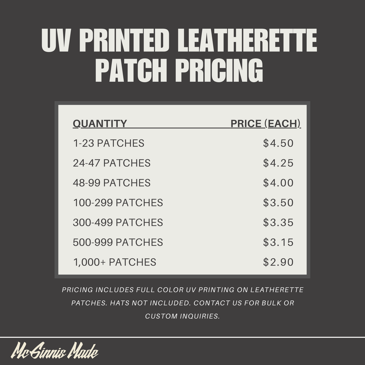 (Flat) UV Printed Leatherette Patches